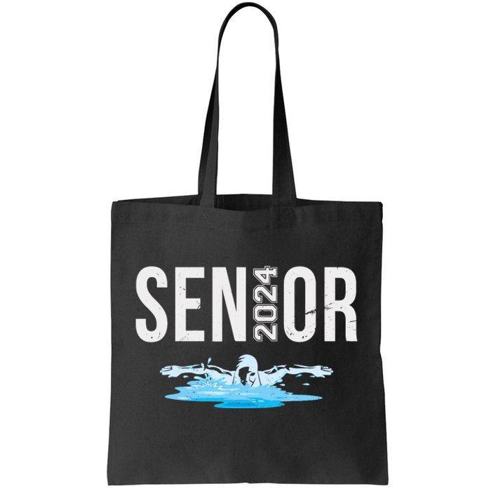 Senior Swim Team Member Class Of 2024 Swimmer Vintage Tote Bag