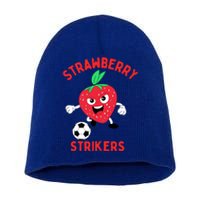 Strawberry Soccer Team Short Acrylic Beanie