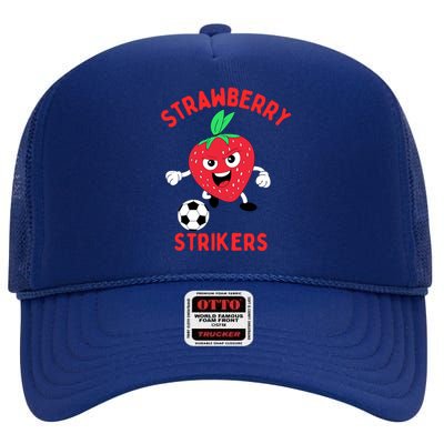 Strawberry Soccer Team High Crown Mesh Back Trucker Hat