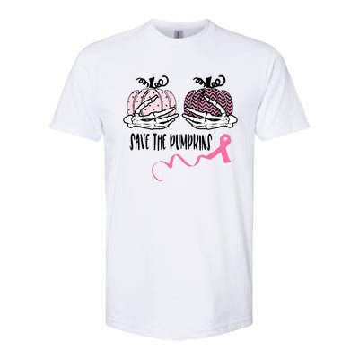 Skeleton Save The Pumpkins Pink Ribbon Breast Cancer Softstyle® CVC T-Shirt