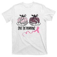 Skeleton Save The Pumpkins Pink Ribbon Breast Cancer T-Shirt