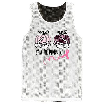 Skeleton Save The Pumpkins Pink Ribbon Breast Cancer Mesh Reversible Basketball Jersey Tank