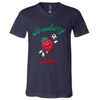 Strawberry Soccer Team Strawberry Strikers V-Neck T-Shirt