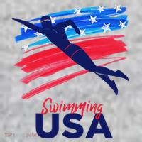 Swimming Support Team Flag Usa Pool Swimmer American Tall T-Shirt