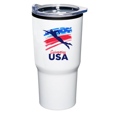 Swimming Support Team Flag Usa Pool Swimmer American Tumbler