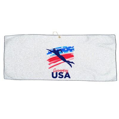 Swimming Support Team Flag Usa Pool Swimmer American Large Microfiber Waffle Golf Towel