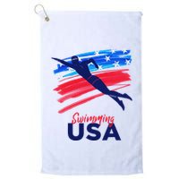 Swimming Support Team Flag Usa Pool Swimmer American Golf Towel