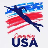 Swimming Support Team Flag Usa Pool Swimmer American Golf Towel