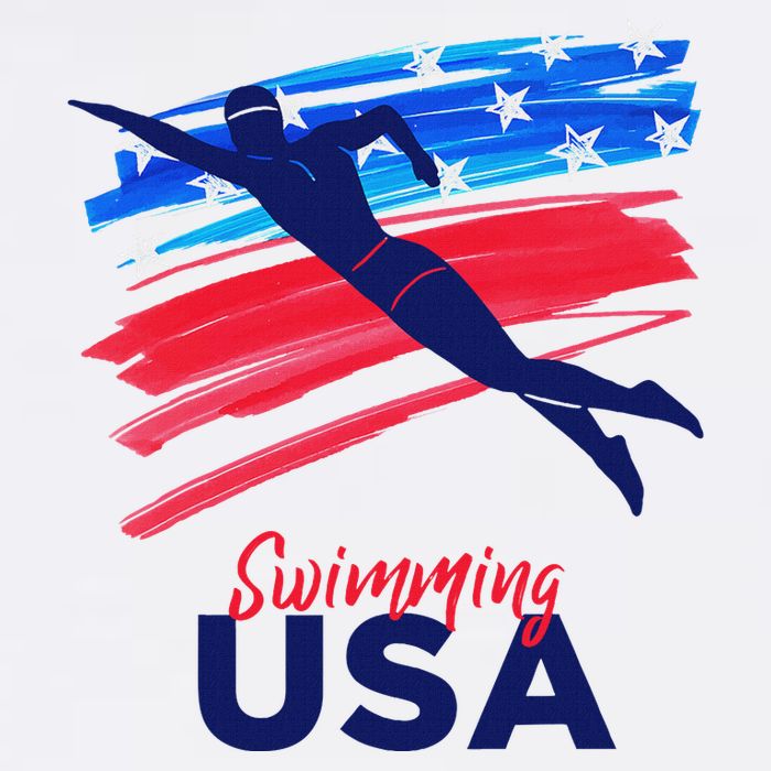 Swimming Support Team Flag Usa Pool Swimmer American Golf Towel