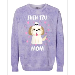 S Shih Tzu Mom Mummy Mama Mum Mommy MotherS Day Mother Owner Vneck Colorblast Crewneck Sweatshirt