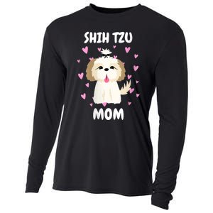 S Shih Tzu Mom Mummy Mama Mum Mommy MotherS Day Mother Owner Vneck Cooling Performance Long Sleeve Crew