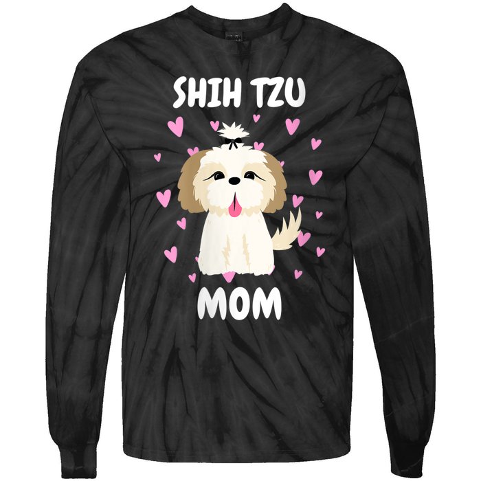 S Shih Tzu Mom Mummy Mama Mum Mommy MotherS Day Mother Owner Vneck Tie-Dye Long Sleeve Shirt