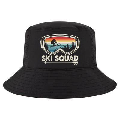 Ski Squad Team Retro Sunset Ski Lover Skier Vintage Skiing Cute Gift Cool Comfort Performance Bucket Hat