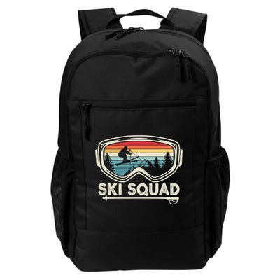 Ski Squad Team Retro Sunset Ski Lover Skier Vintage Skiing Cute Gift Backpack