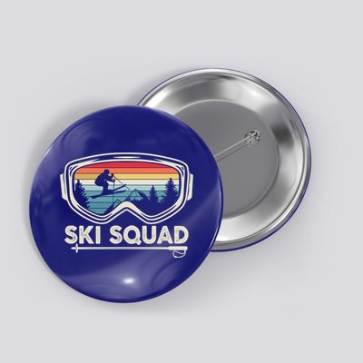 Ski Squad Team Retro Sunset Ski Lover Skier Vintage Skiing Cute Gift Button