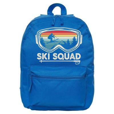 Ski Squad Team Retro Sunset Ski Lover Skier Vintage Skiing Cute Gift 16 in Basic Backpack