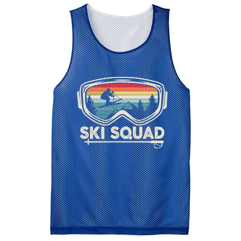 Ski Squad Team Retro Sunset Ski Lover Skier Vintage Skiing Cute Gift Mesh Reversible Basketball Jersey Tank