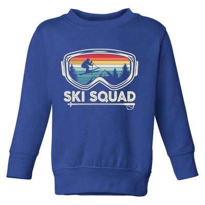 Ski Squad Team Retro Sunset Ski Lover Skier Vintage Skiing Cute Gift Toddler Sweatshirt