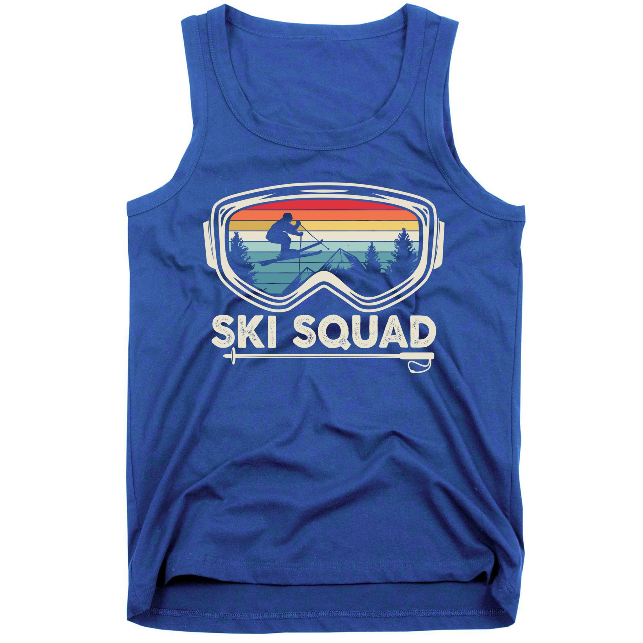 Ski Squad Team Retro Sunset Ski Lover Skier Vintage Skiing Cute Gift Tank Top