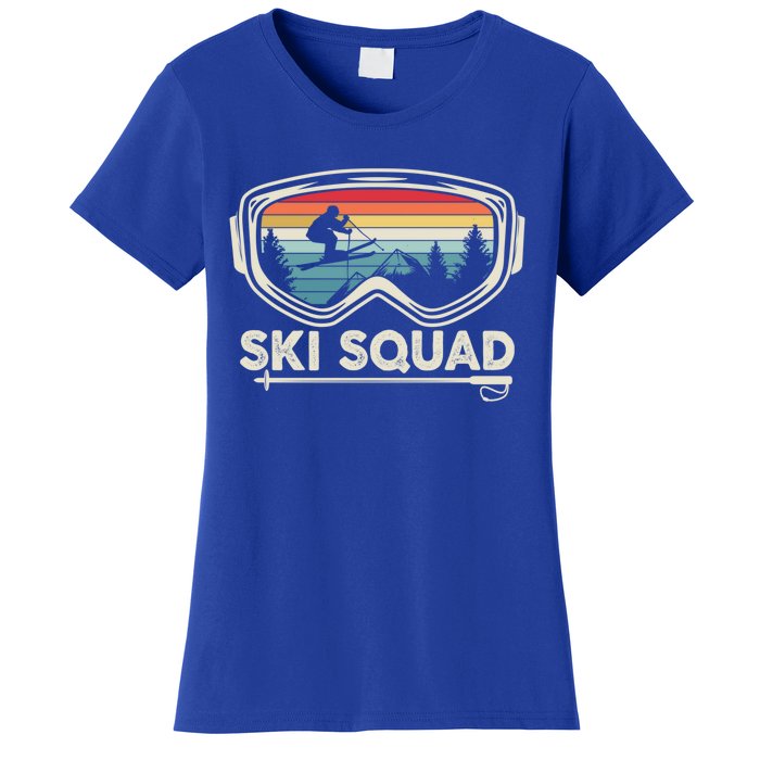 Ski Squad Team Retro Sunset Ski Lover Skier Vintage Skiing Cute Gift Women's T-Shirt