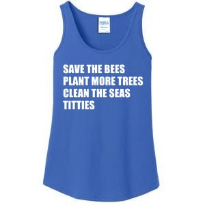 Sarcastic Save The Trees Plant More Trees Clean The Seas Funny Gift Ladies Essential Tank