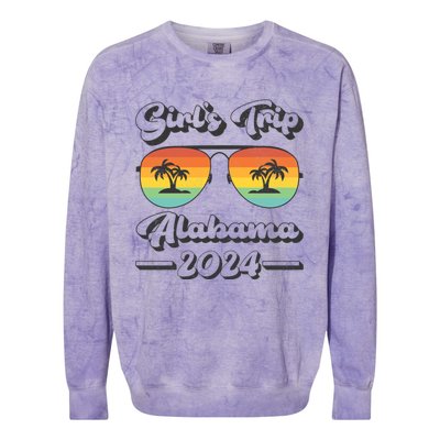 Summer Sunglasses Trip 2024 Alabama Beach Gift Colorblast Crewneck Sweatshirt