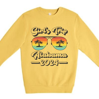 Summer Sunglasses Trip 2024 Alabama Beach Gift Premium Crewneck Sweatshirt