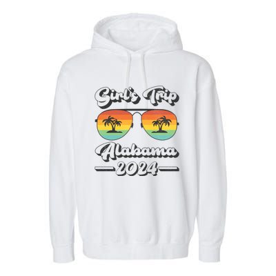 Summer Sunglasses Trip 2024 Alabama Beach Gift Garment-Dyed Fleece Hoodie