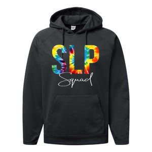 SLP Squad Tie Dye Appreciation Day Hello Back To School Performance Fleece Hoodie