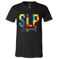 SLP Squad Tie Dye Appreciation Day Hello Back To School V-Neck T-Shirt