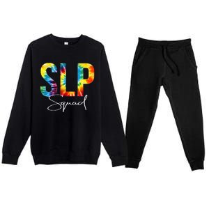 SLP Squad Tie Dye Appreciation Day Hello Back To School Premium Crewneck Sweatsuit Set