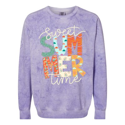 Sweet Summer Time Retro Vintage Style Colorblast Crewneck Sweatshirt