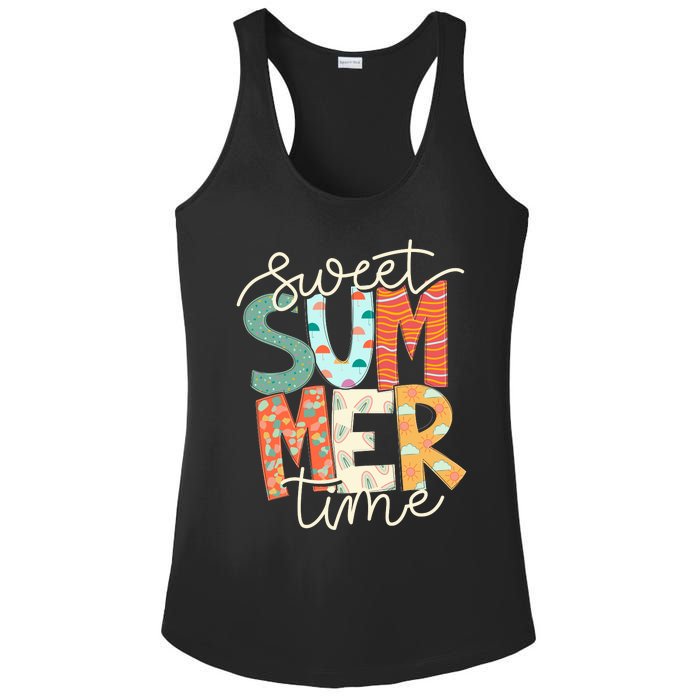 Sweet Summer Time Retro Vintage Style Ladies PosiCharge Competitor Racerback Tank