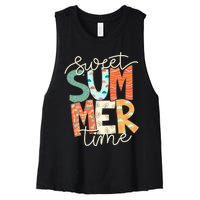 Sweet Summer Time Retro Vintage Style Women's Racerback Cropped Tank