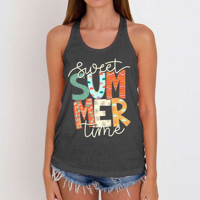 Sweet Summer Time Retro Vintage Style Women's Knotted Racerback Tank