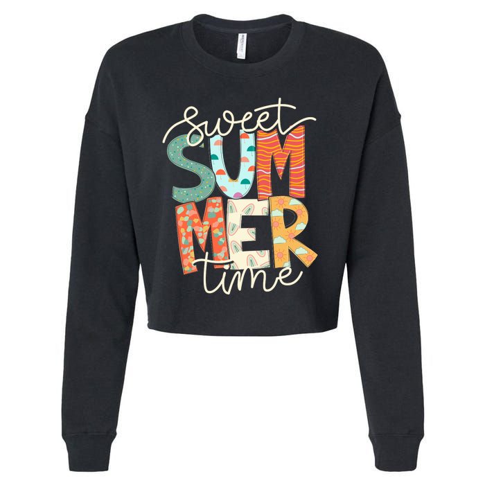 Sweet Summer Time Retro Vintage Style Cropped Pullover Crew