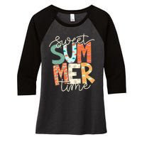 Sweet Summer Time Retro Vintage Style Women's Tri-Blend 3/4-Sleeve Raglan Shirt