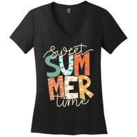 Sweet Summer Time Retro Vintage Style Women's V-Neck T-Shirt