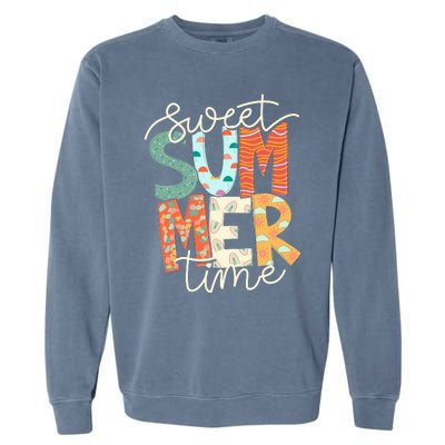 Sweet Summer Time Retro Vintage Style Garment-Dyed Sweatshirt