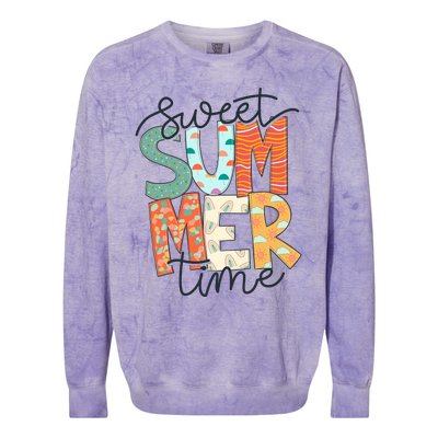 Sweet Summer Time Retro Vintage Colorblast Crewneck Sweatshirt