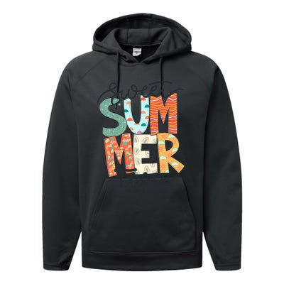 Sweet Summer Time Retro Vintage Performance Fleece Hoodie