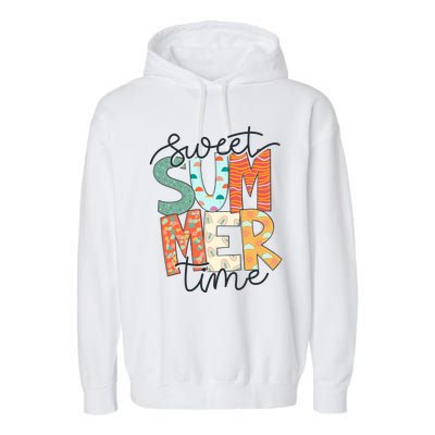 Sweet Summer Time Retro Vintage Garment-Dyed Fleece Hoodie