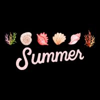 Summer Seashell Tropical Flexfit Unipanel Trucker Cap