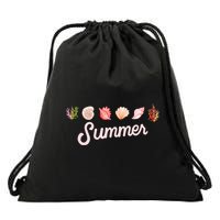 Summer Seashell Tropical Drawstring Bag