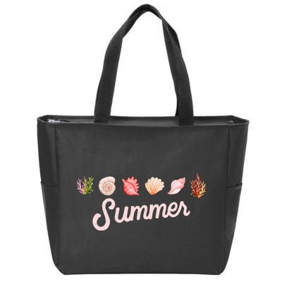 Summer Seashell Tropical Zip Tote Bag