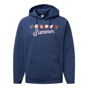 Summer Seashell Tropical Performance Fleece Hoodie