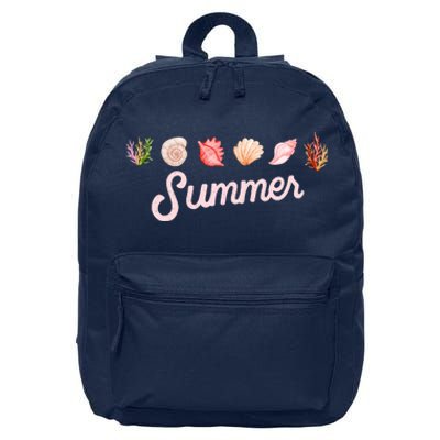 Summer Seashell Tropical 16 in Basic Backpack