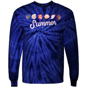 Summer Seashell Tropical Tie-Dye Long Sleeve Shirt