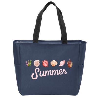 Summer Seashell Tropical Zip Tote Bag