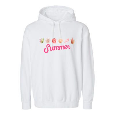 Summer Seashell Tropical Garment-Dyed Fleece Hoodie